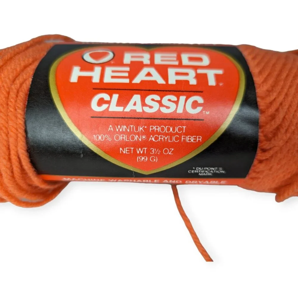 Vintage Red Heart Classic Coral Yarn 1 Skein